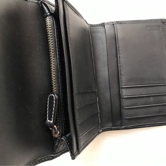 Authentic Coach Black Signature Canvas and Leather Carryall Wallet - Picture 3 of 5